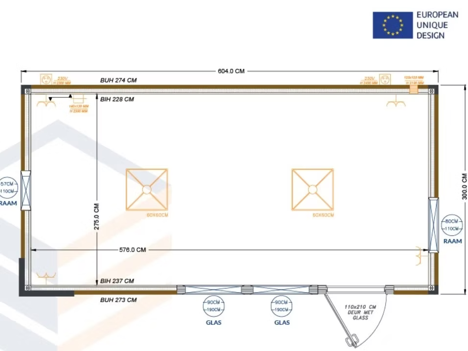 Conteneur Bureau 6×3 m – Modèle BERLIN - AGRIVITI MATERIEL AGRICOLE