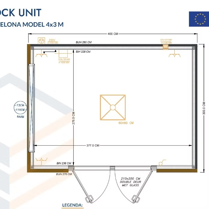 Conteneur isolé 4 × 3 m – Modèle Barcelone - AGRIVITI MATERIEL AGRICOLE