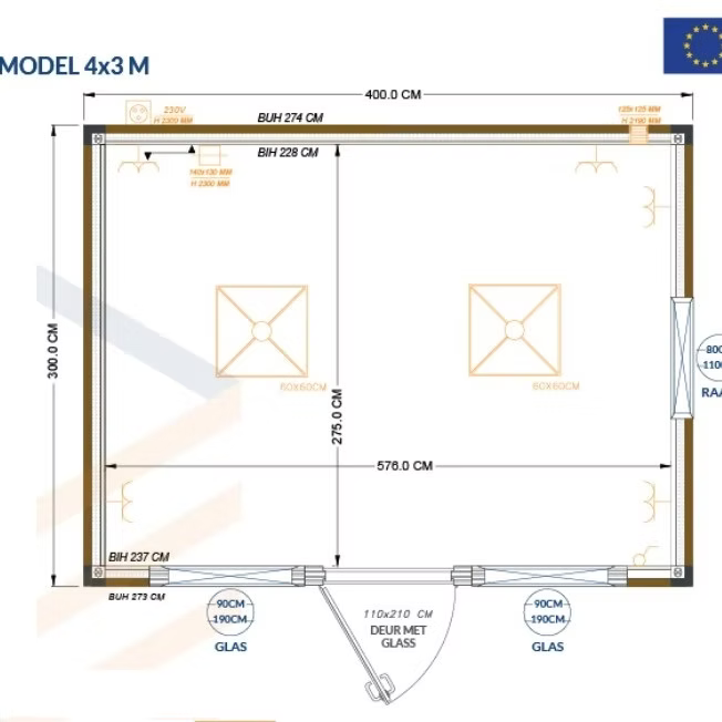 Conteneur isolé 4 × 3 m – Modèle Berlin - AGRIVITI MATERIEL AGRICOLE