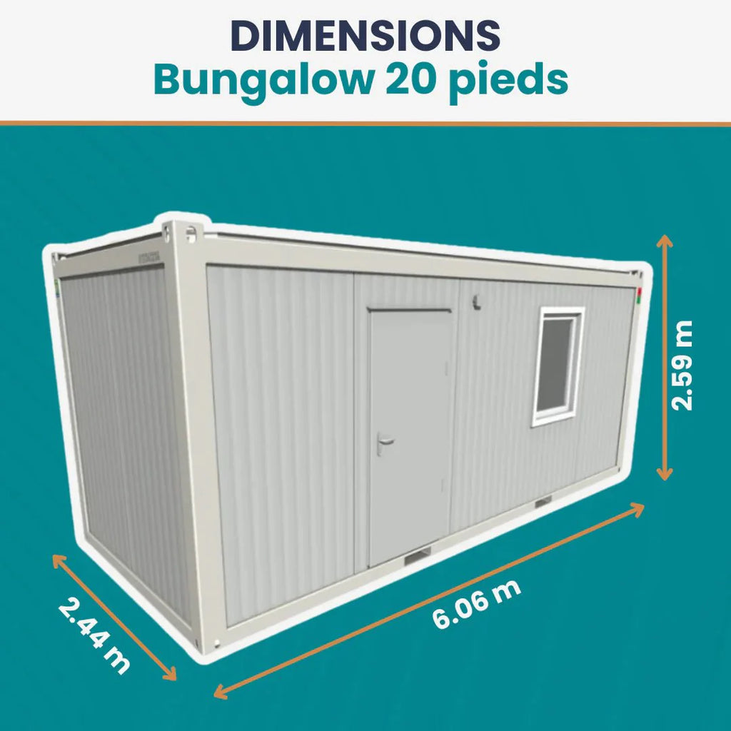 Conteneur bureau 20 pieds neuf blanc – isolé et équipé - AGRIVITI MATERIEL AGRICOLE