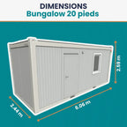 Conteneur bureau 20 pieds neuf blanc – isolé et équipé - AGRIVITI MATERIEL AGRICOLE