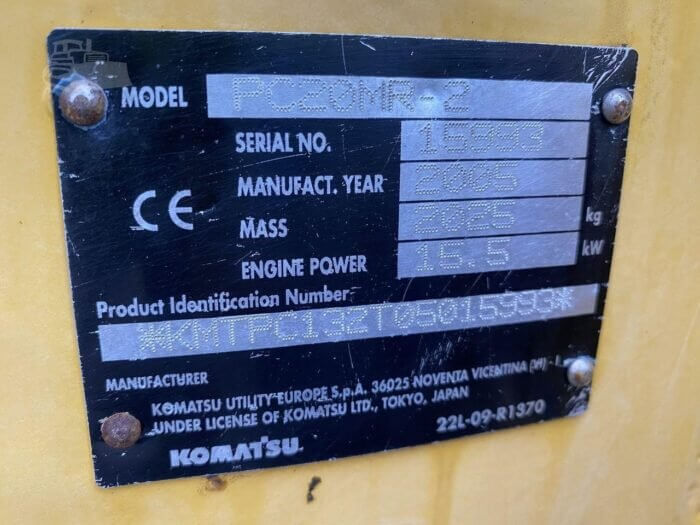 Mini pelle Komatsu PC20MR-2 – Occasion disponible - AGRIVITI MATERIEL AGRICOLE