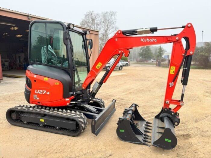 Mini-pelle Kubota U27-4 – 2025 – Neuf - AGRIVITI MATERIEL AGRICOLE